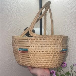 Woven Tan Tote Bag